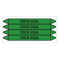 Značení potrubí, čistá voda,4 ks, 250 × 26 mm